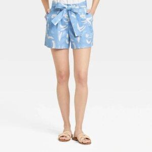 a.new.day- Blue & White Tie Shorts